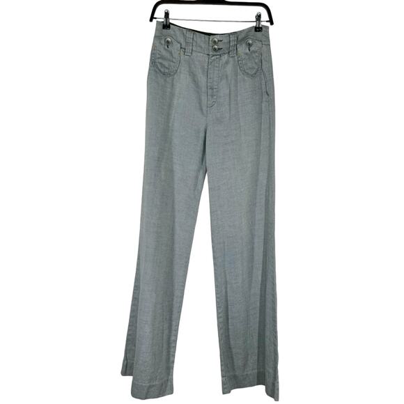 Nolita De Nimes Wide Leg High Waisted Linen Blend Size 28 Light Wash Sailor - Picture 1 of 11